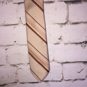 ALDERMAN REED TAN, BROWN STRIPED NECK TIE